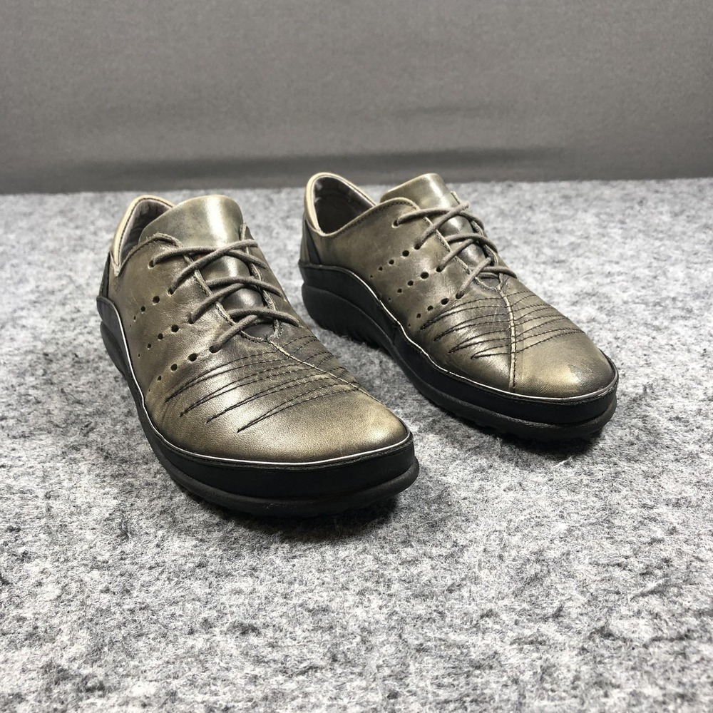 Naot Shoes Womens Size 7 38 Taupe Leather Lace Up Comfort Oxford Walking Allegro